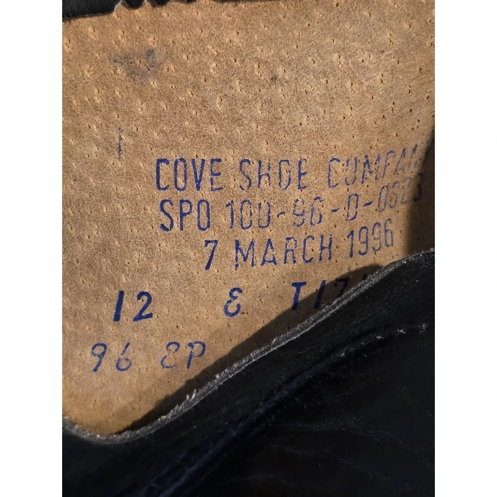 Men's 12  Cove Shoe Company Biltrite Military Steel Toe Boots Black 1996 USA